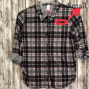 No Boundaries Button Down Plaid Shirt